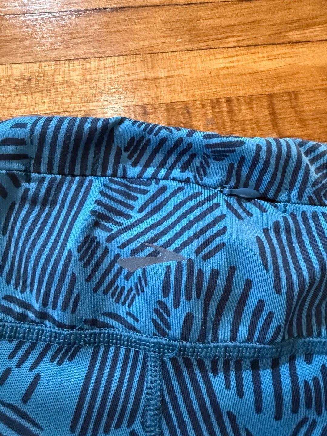 Brooks Printed Leggings Crop Size S Blue Athletic (q1) 5
