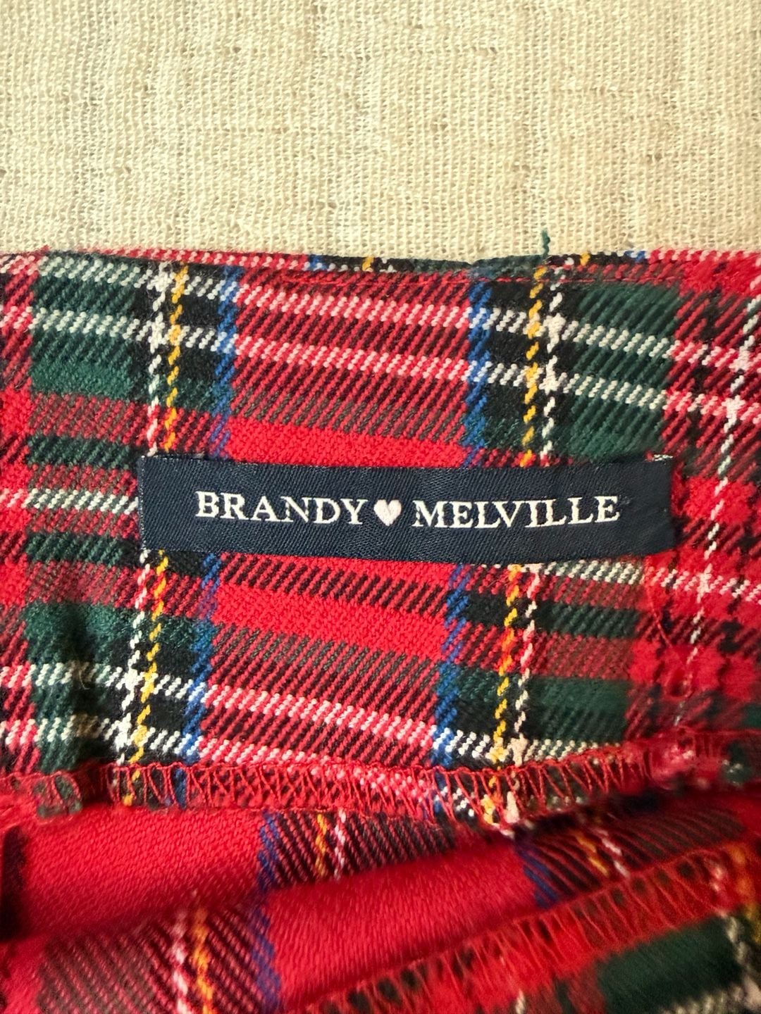 Brandy Melville Red Tartan Plaid Cara Skirt 5