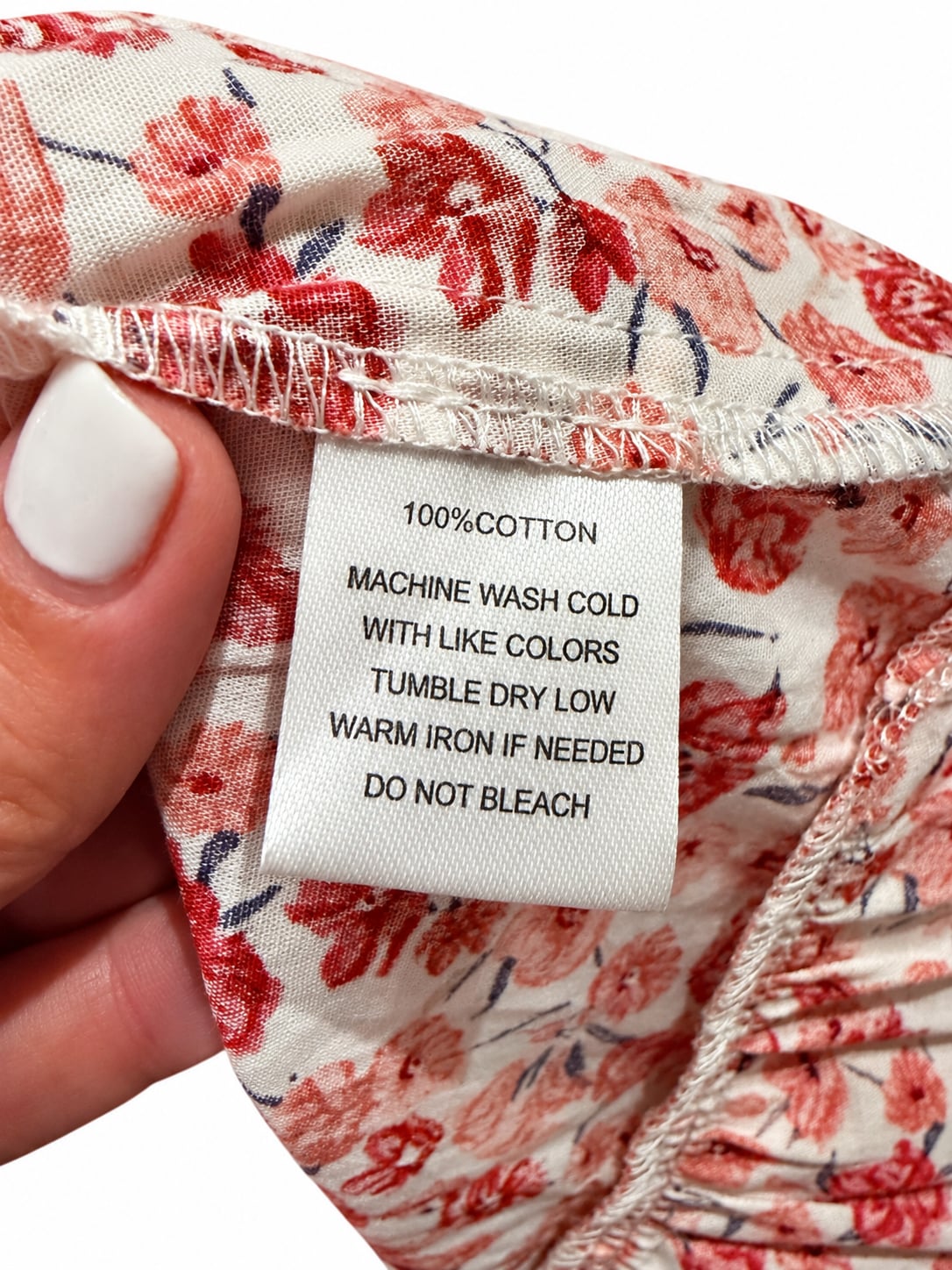 Indigo Rose Floral Smocked Midi Dress Size M Red White Cotton Puff Sleeve 5