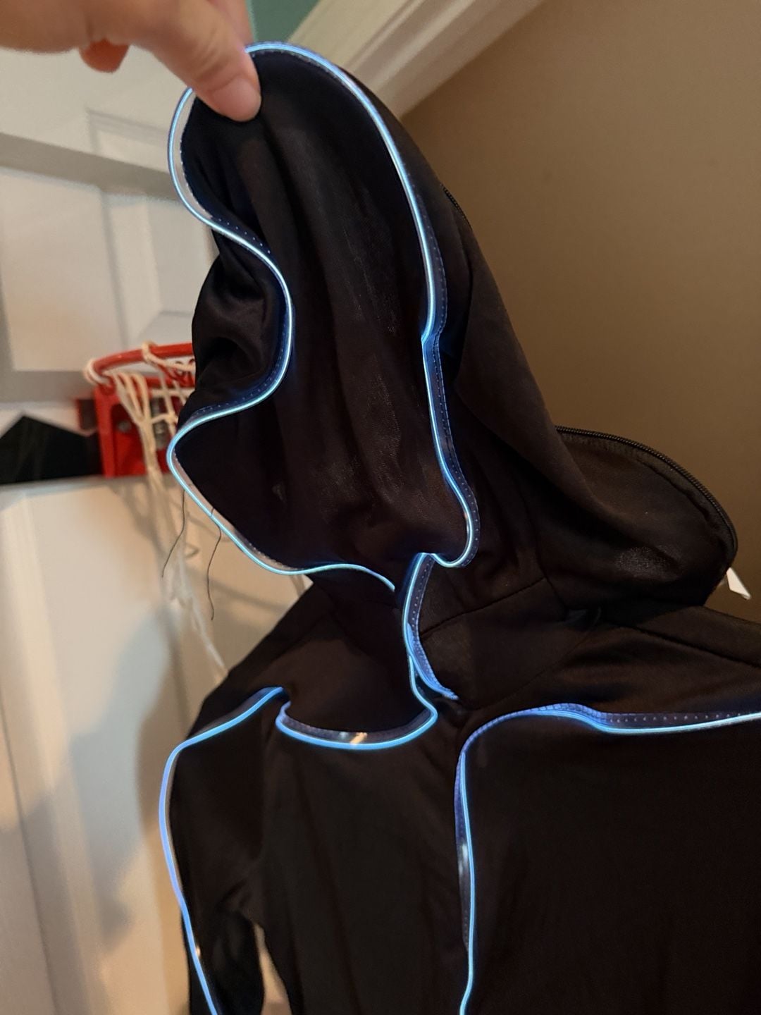 LED Light Up Black Hooded Bodysuit Costume 4