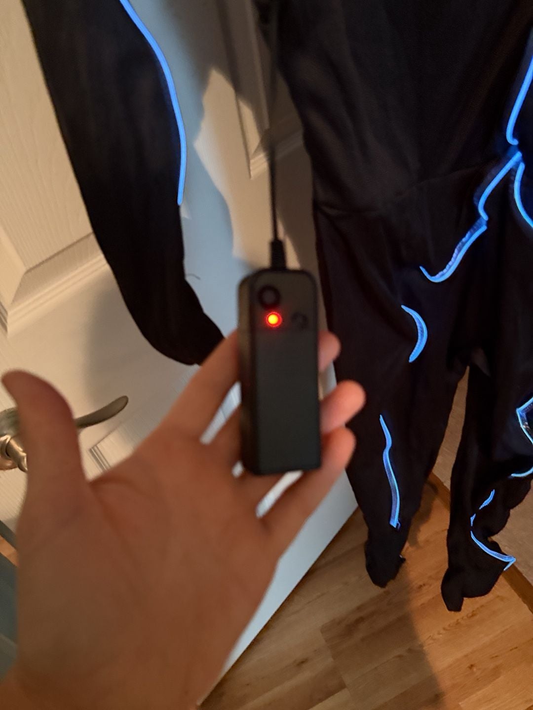 LED Light Up Black Hooded Bodysuit Costume 7