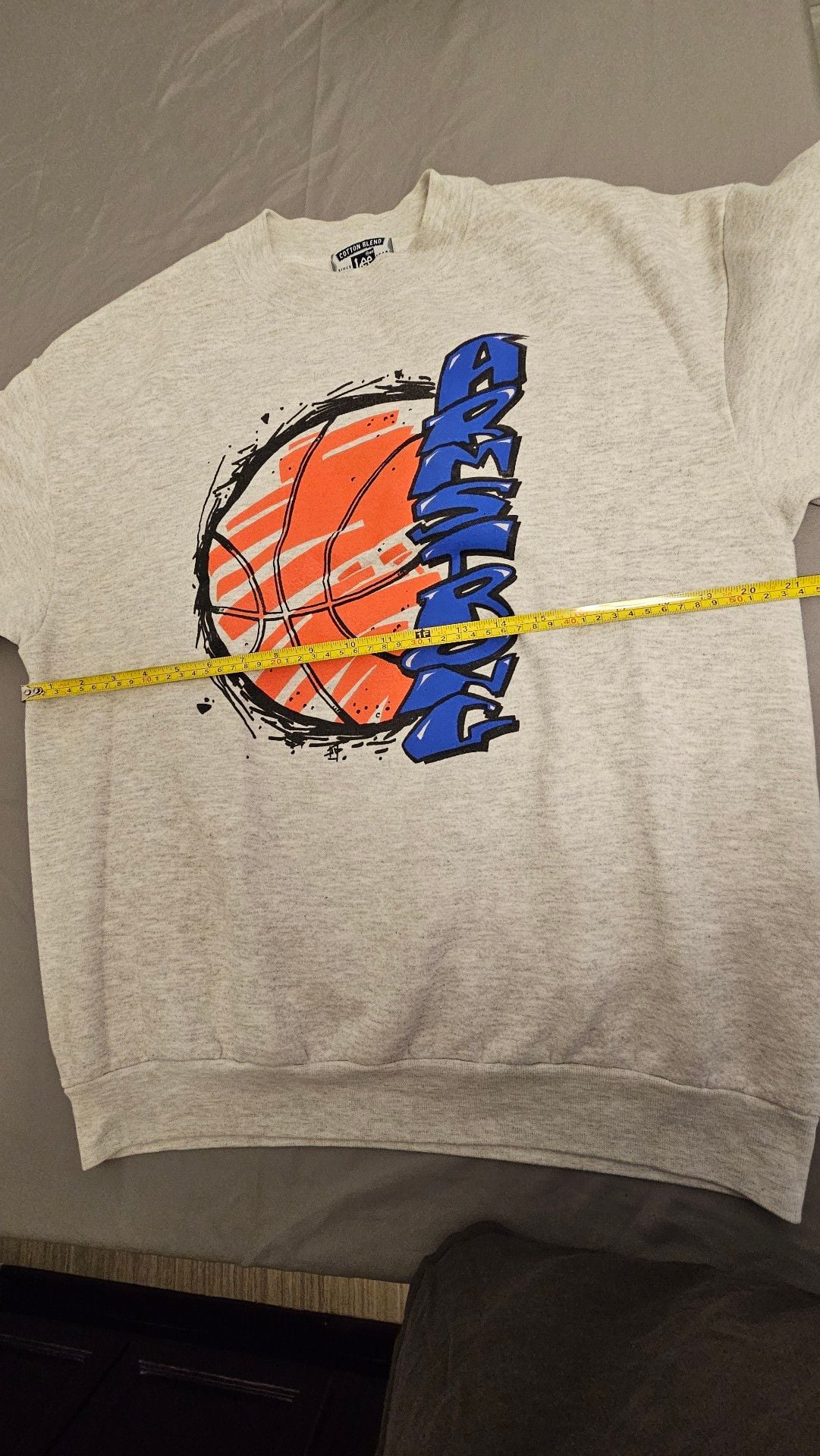 Vintage Lee Cotton Blend Armstrong Basketball Graphic Sweatshirt Size L Grey 6