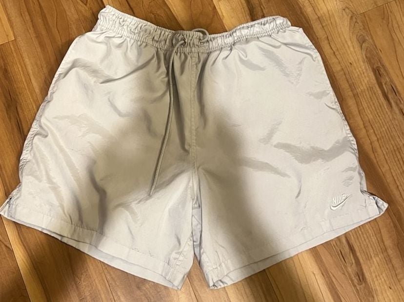Nike Nylon Athletic Shorts Size Large Gray Drawstring Gym 2