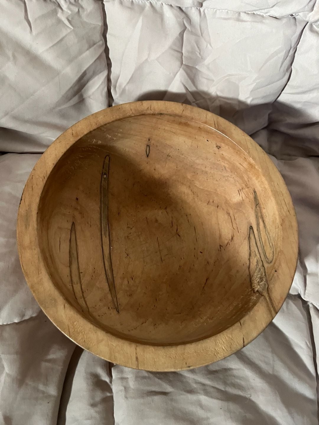 Vintage Handcrafted Wooden Bowl Spalted Wood 2
