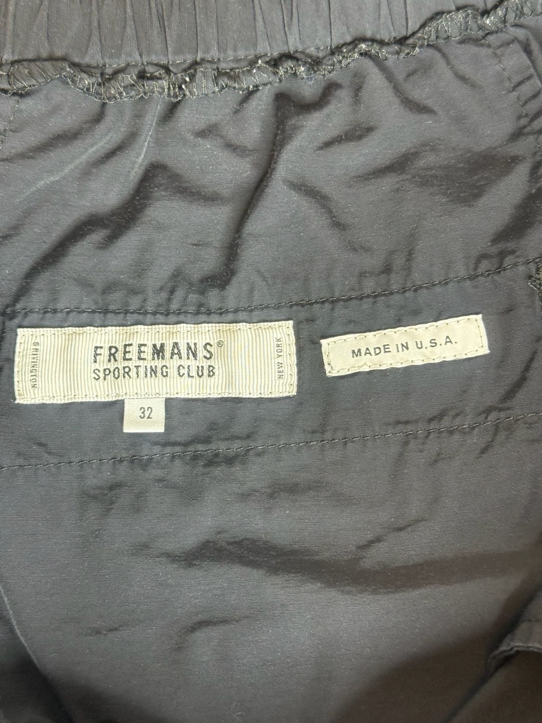 Freemans Sporting Club Men’s Shorts Size 32 Black Nylon Drawstring Made in USA 4