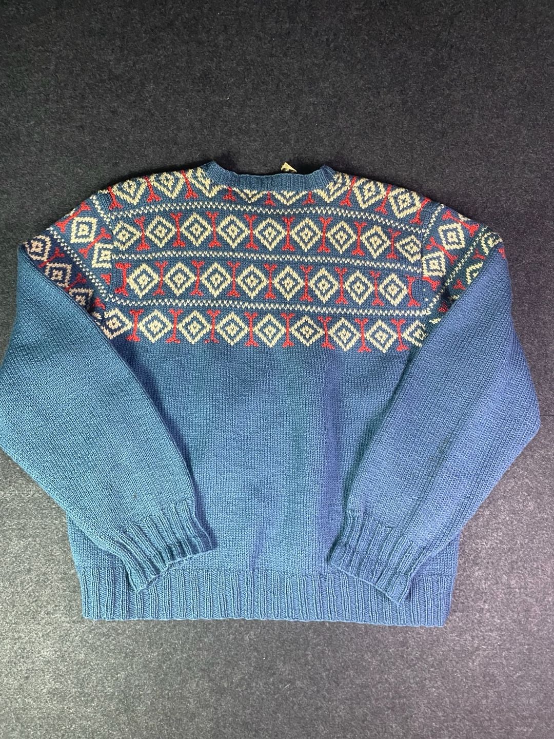 Husfliden Bergen Vintage Handknitted Norwegian Wool Sweater Blue 11