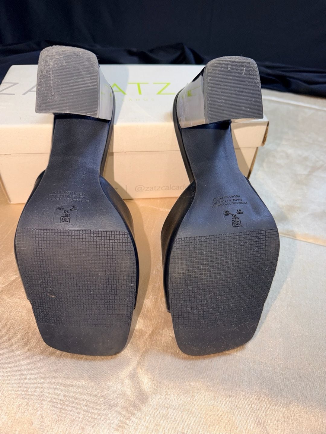 Zatz Black Heels Sandals 7