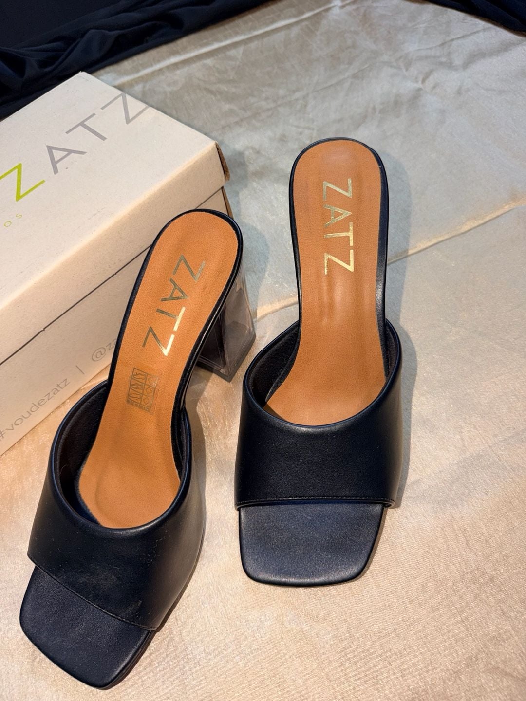 Zatz Black Heels Sandals 8