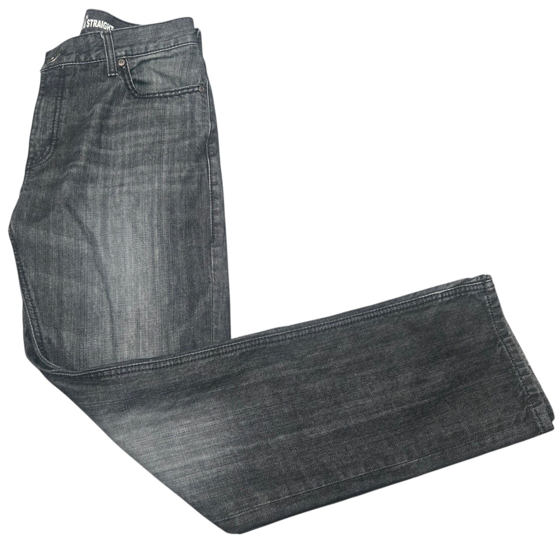 INC International Concepts Berlin Slim Straight Jeans 34x32 Black 2