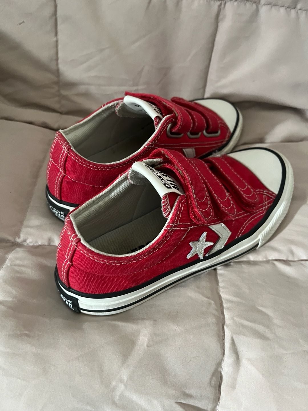 Kids Converse Star Player Triple Velcro Red Sneakers 3