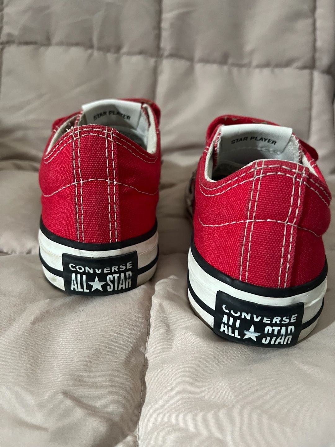 Kids Converse Star Player Triple Velcro Red Sneakers 5