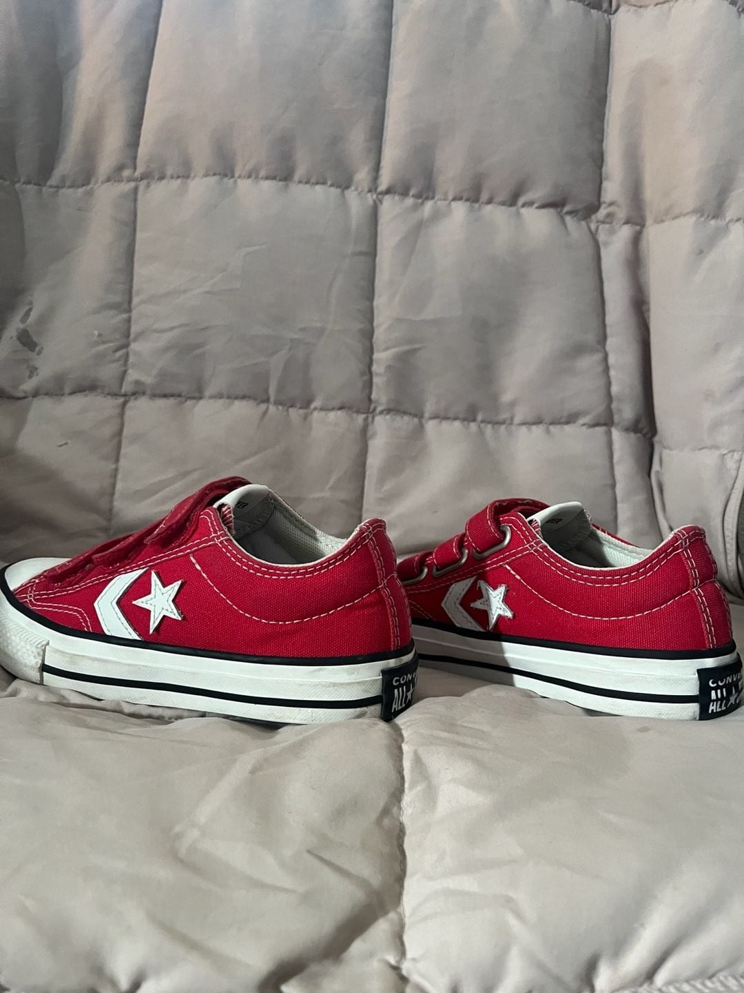 Kids Converse Star Player Triple Velcro Red Sneakers 6