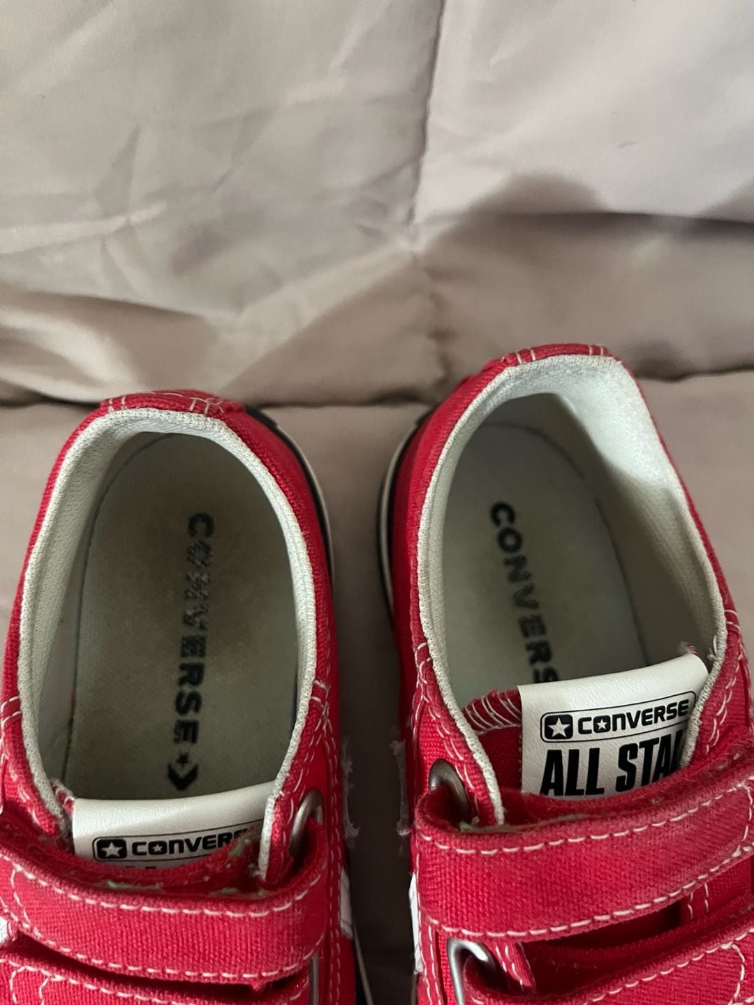 Kids Converse Star Player Triple Velcro Red Sneakers 8