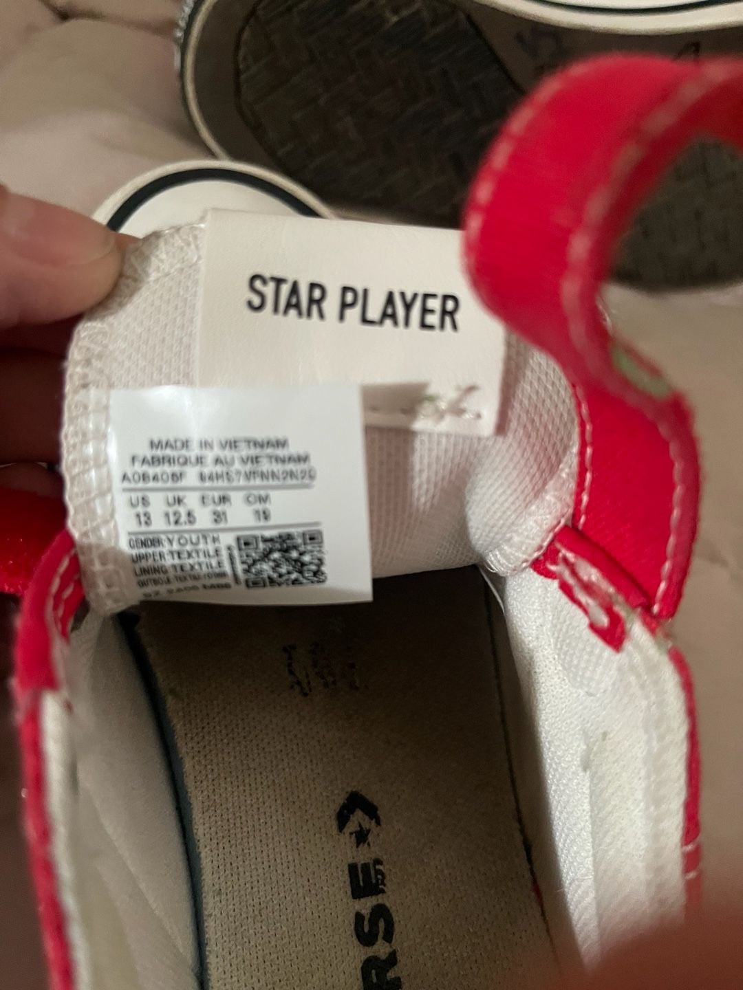 Kids Converse Star Player Triple Velcro Red Sneakers 10