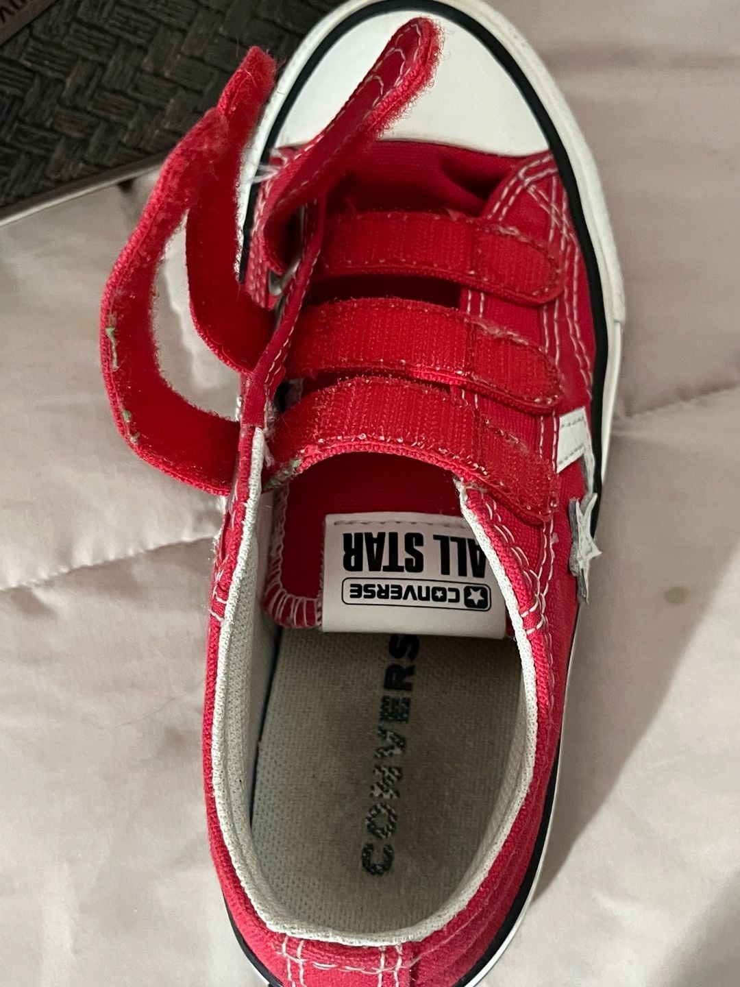 Kids Converse Star Player Triple Velcro Red Sneakers 12
