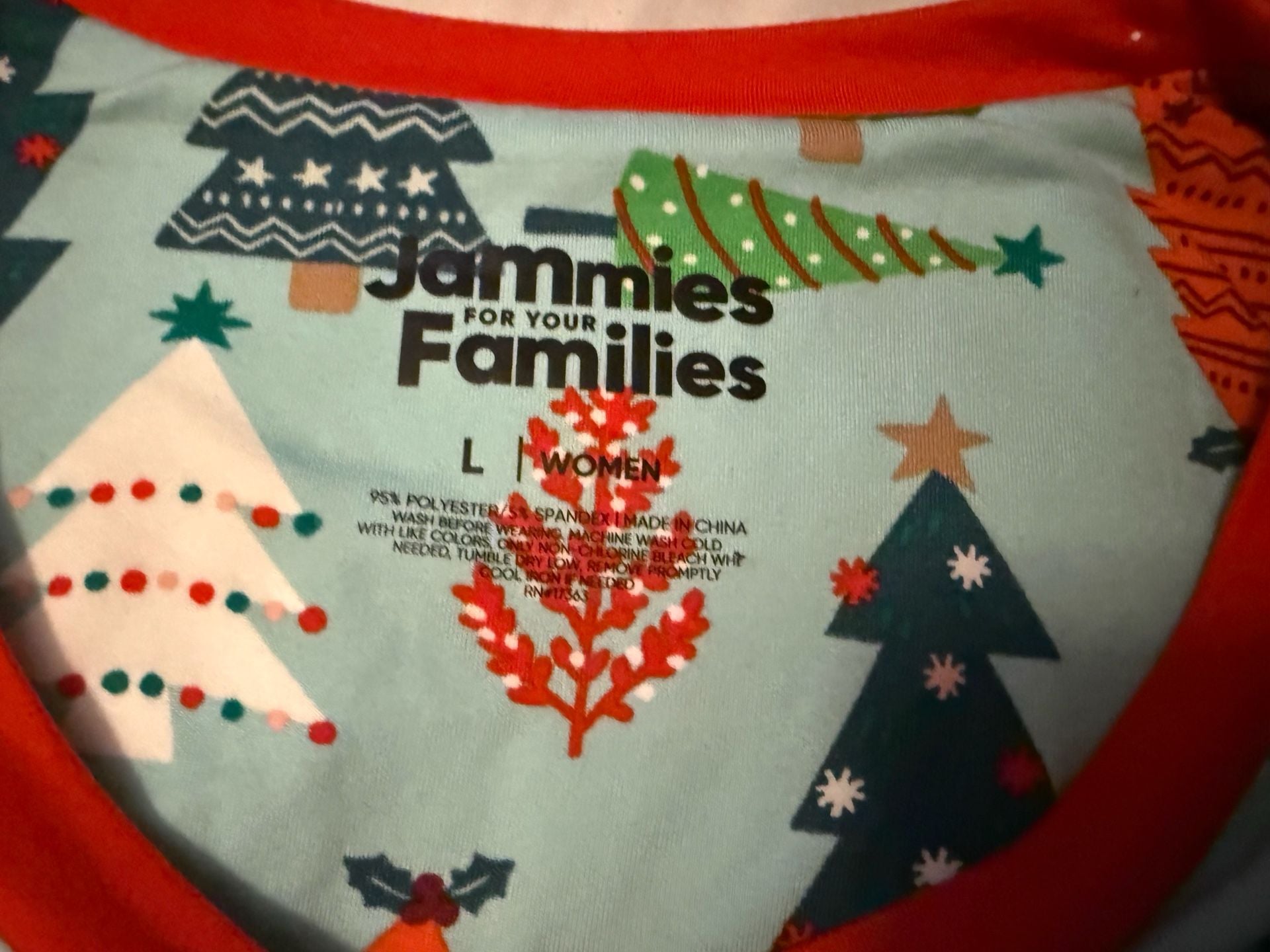 Jammies For Your Families Christmas Tree Pajama Shirt Size L 2