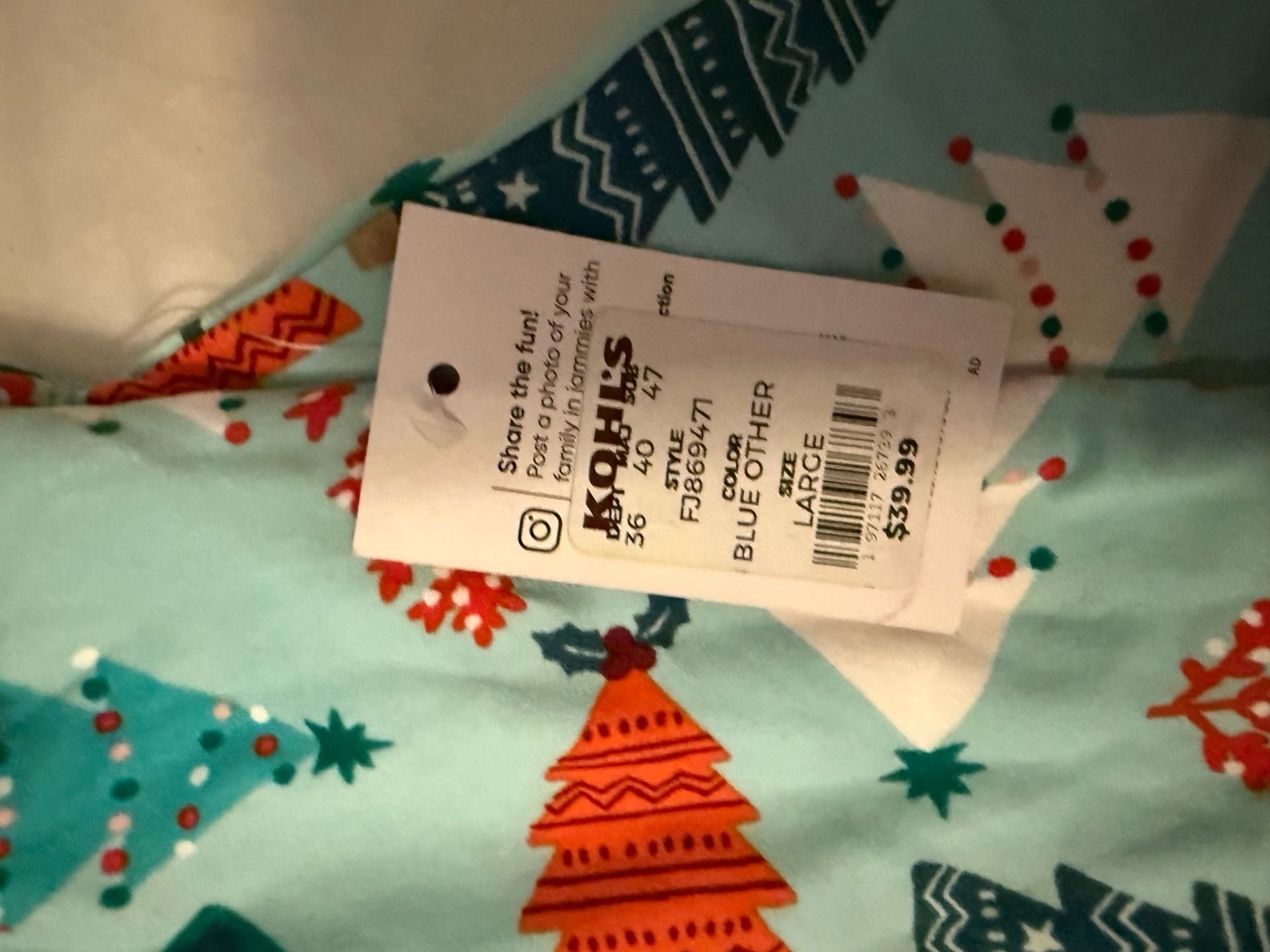 Jammies For Your Families Christmas Tree Pajama Shirt Size L 3