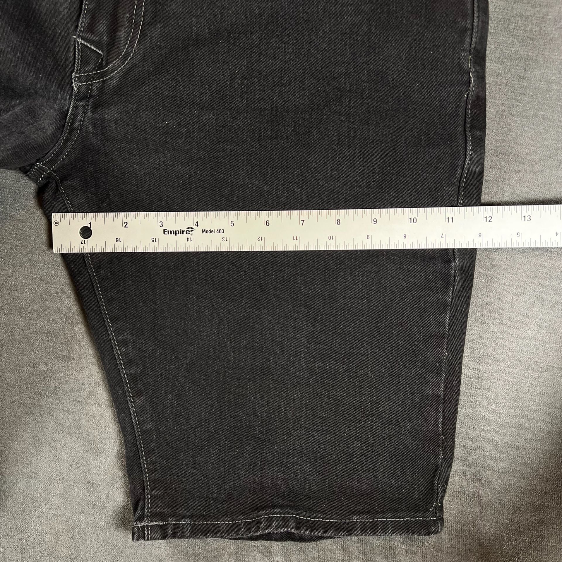 Y2K True Religion Ricky Relaxed Straight Black Denim Shorts Size 36 Buddha Jorts 6