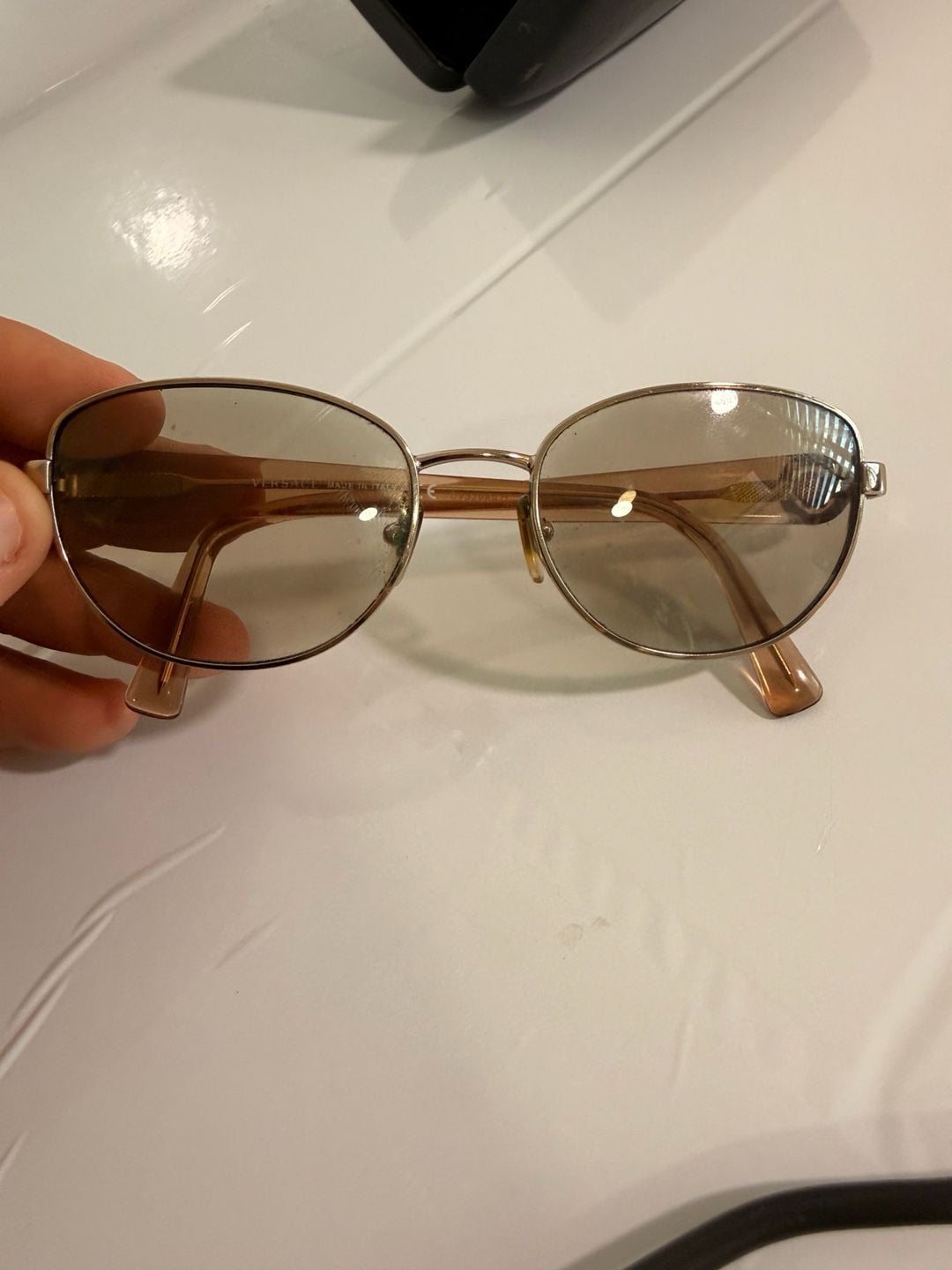 Versace Sunglasses Vintage Gold Frame Brown Lenses with Case 7