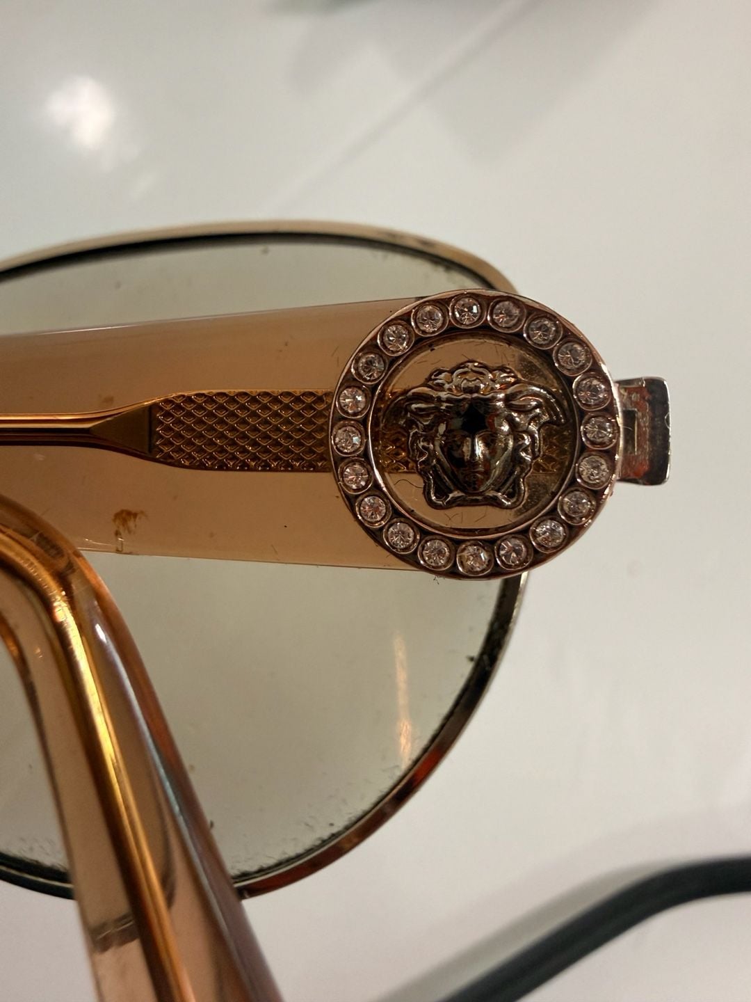 Versace Sunglasses Vintage Gold Frame Brown Lenses with Case 8