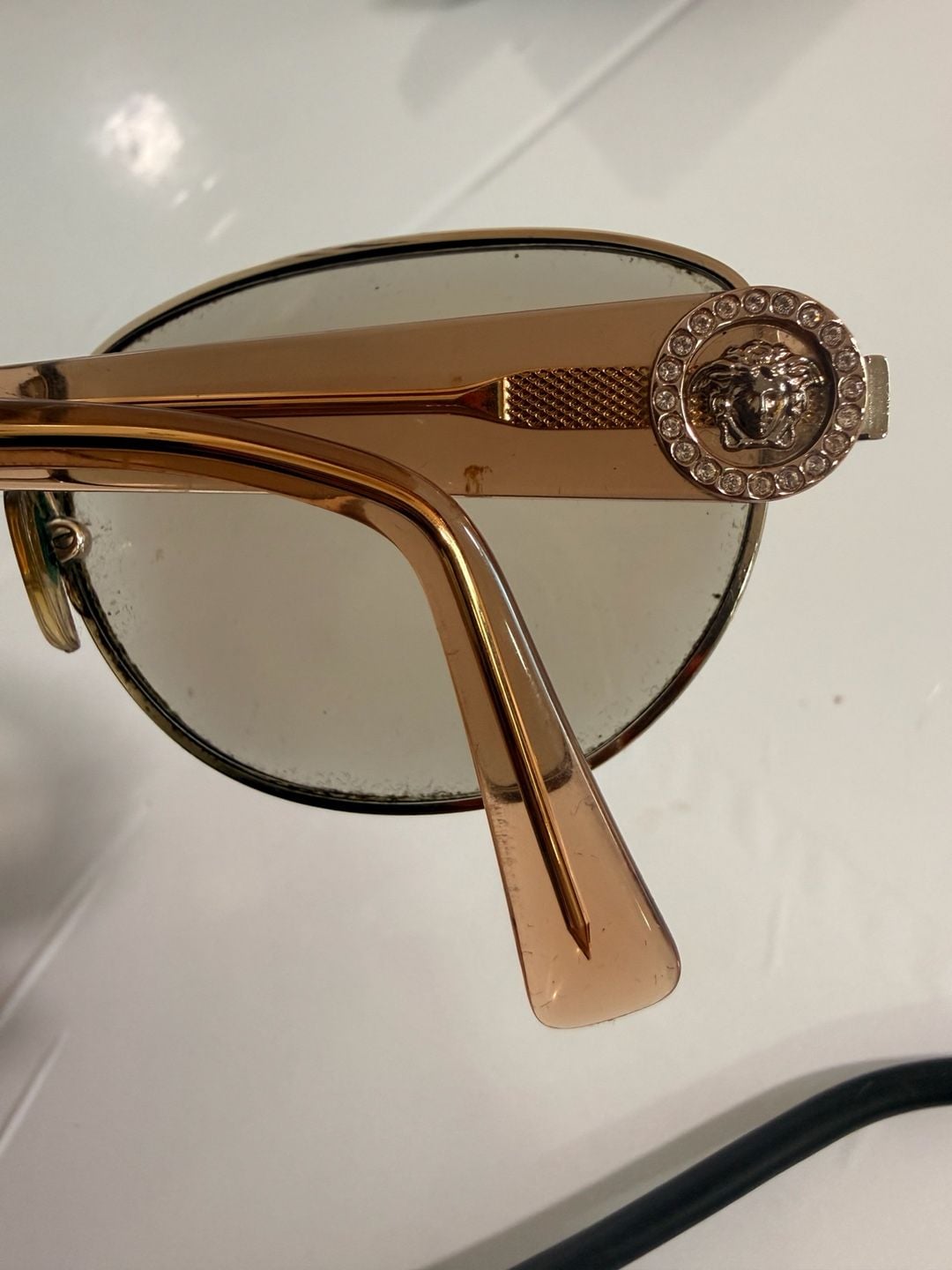 Versace Sunglasses Vintage Gold Frame Brown Lenses with Case 10
