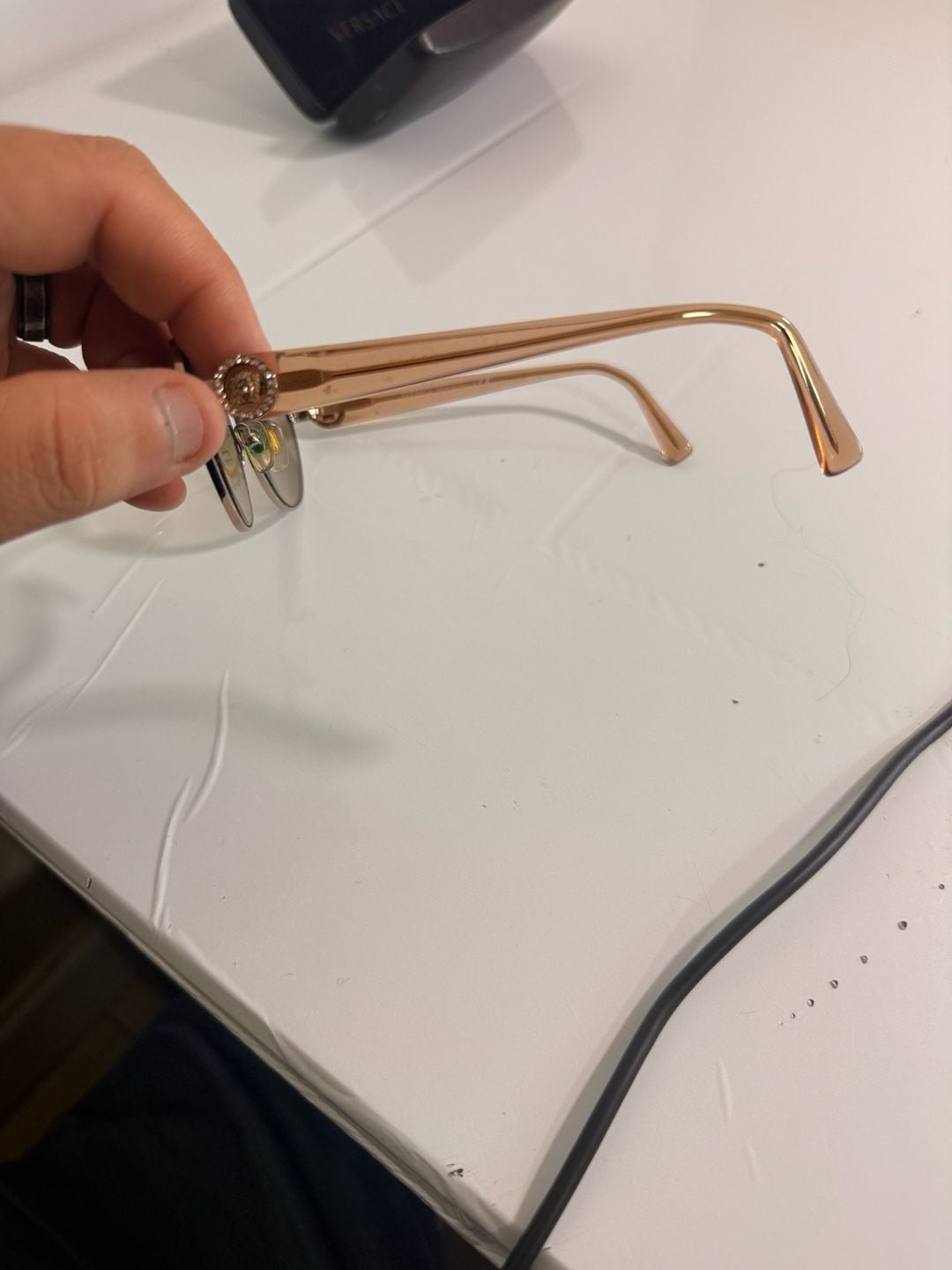 Versace Sunglasses Vintage Gold Frame Brown Lenses with Case 11