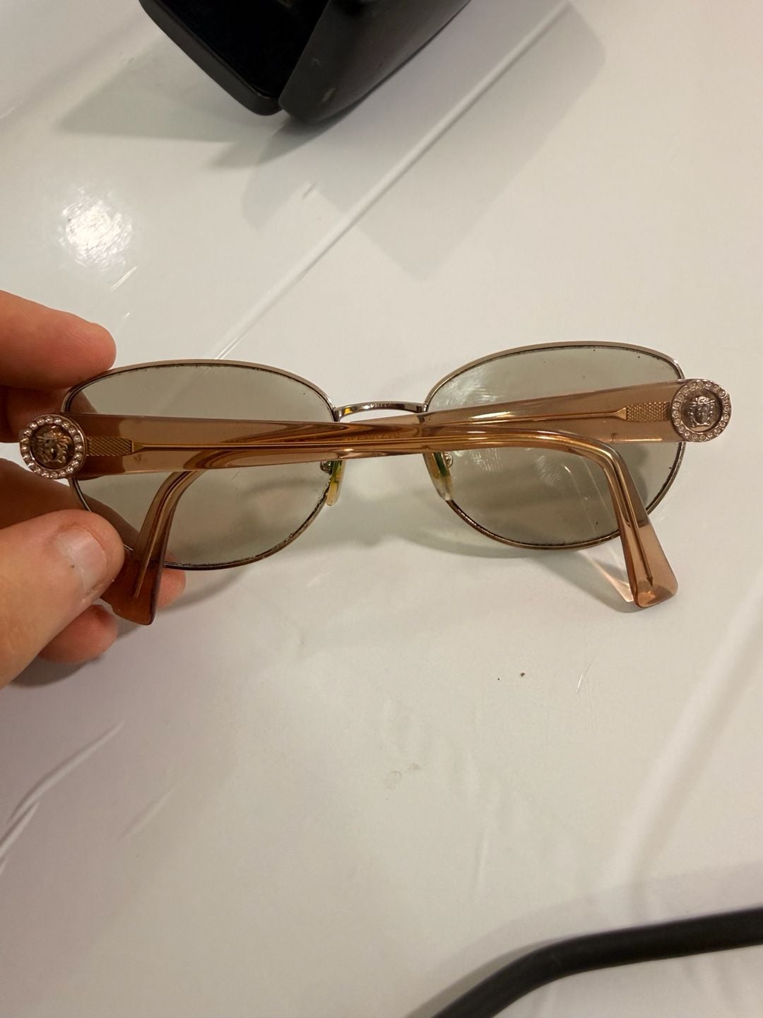 Versace Sunglasses Vintage Gold Frame Brown Lenses with Case 13