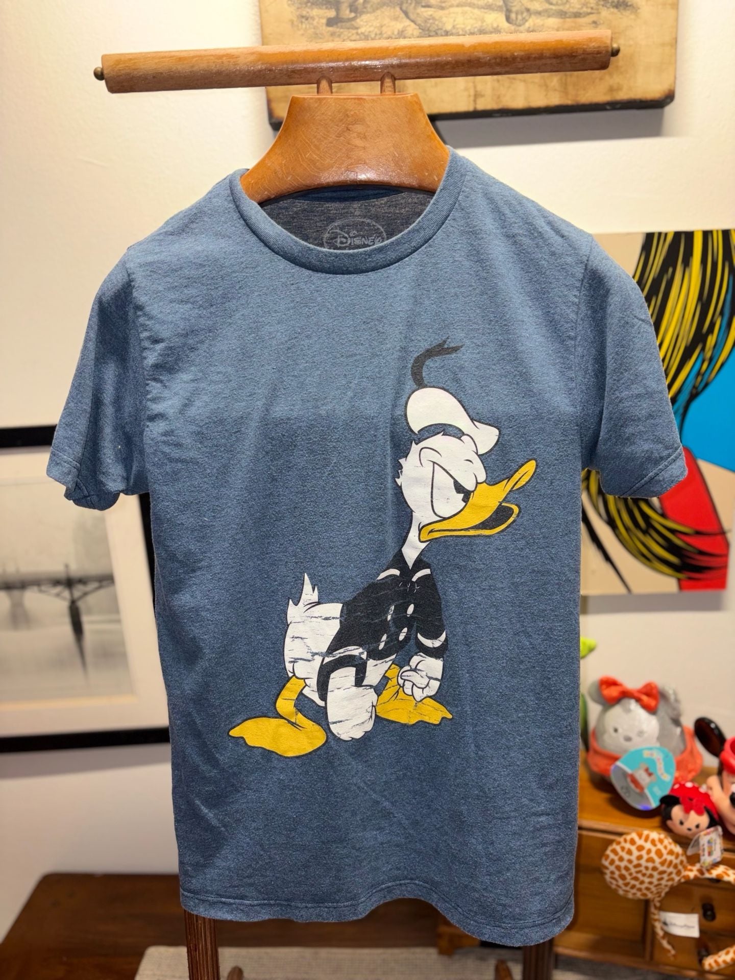 Disney Donald Duck Men’s Graphic T-Shirt Size S (34/36) Heather Blue 1