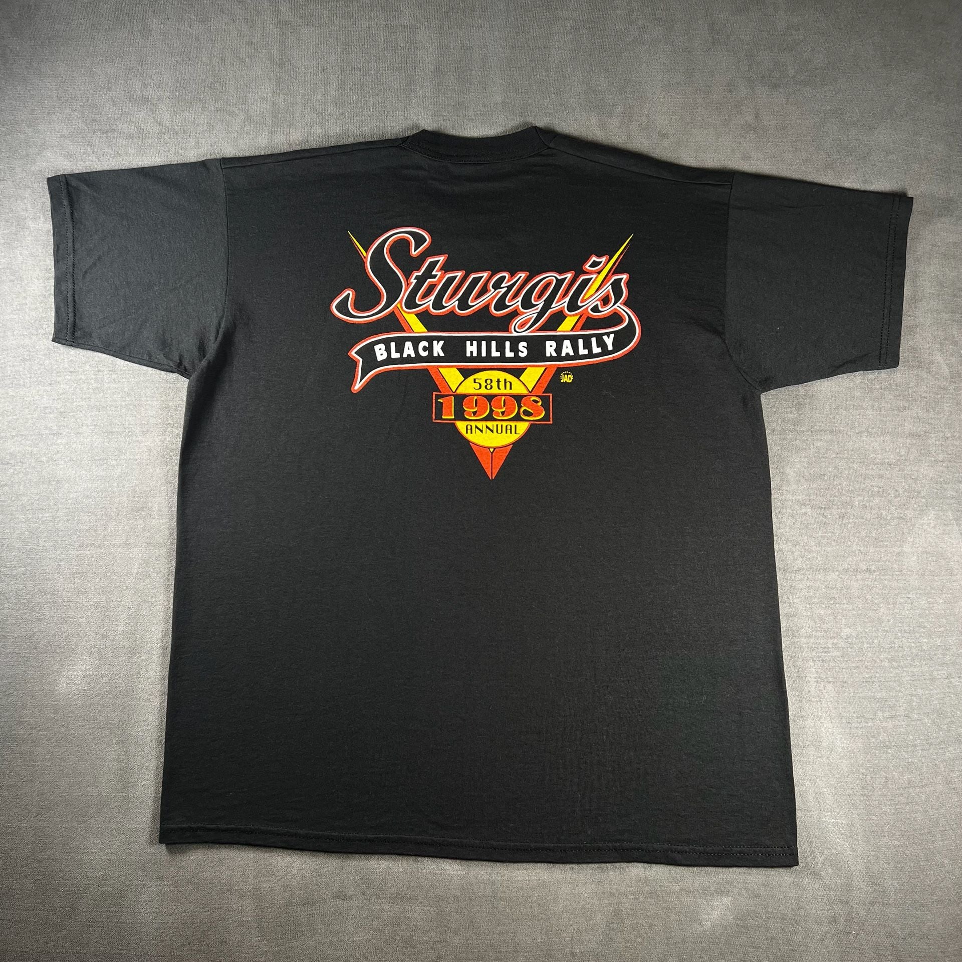 Vintage Fruit Of The Loom x 1998 Sturgis Black Hills Rally T-Shirt Size XL Black 7