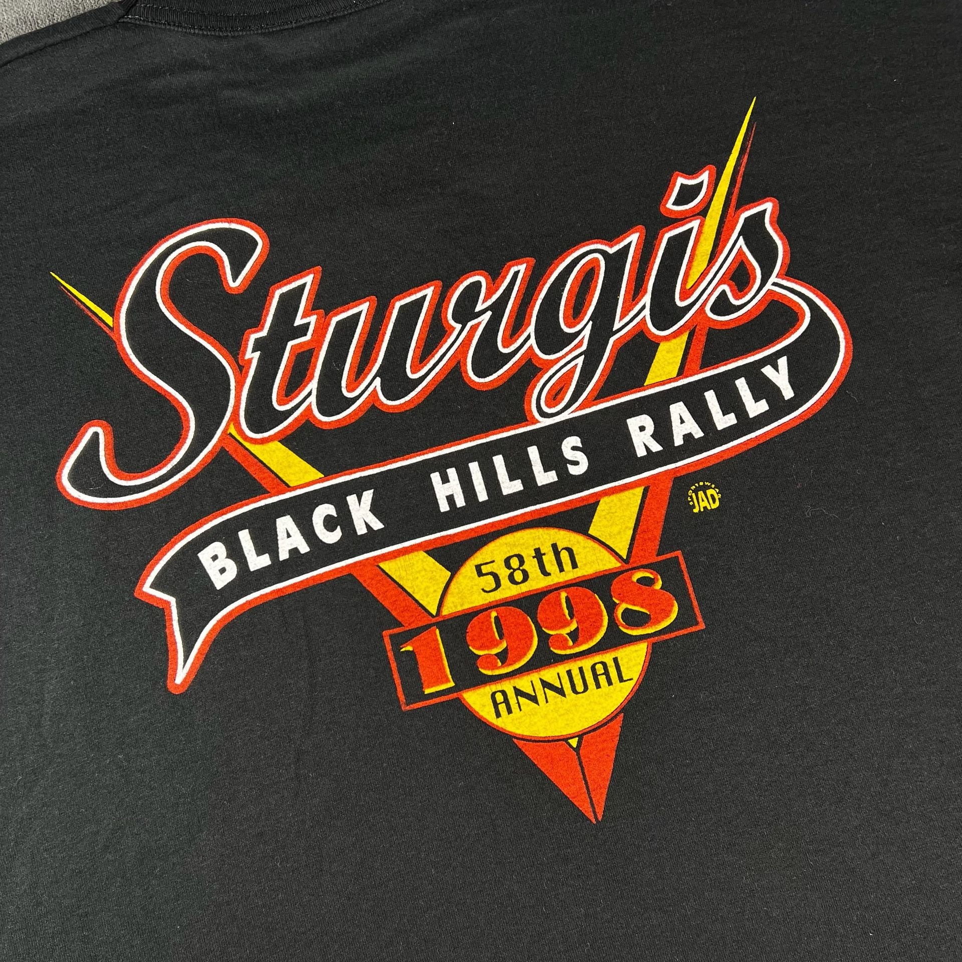 Vintage Fruit Of The Loom x 1998 Sturgis Black Hills Rally T-Shirt Size XL Black 8