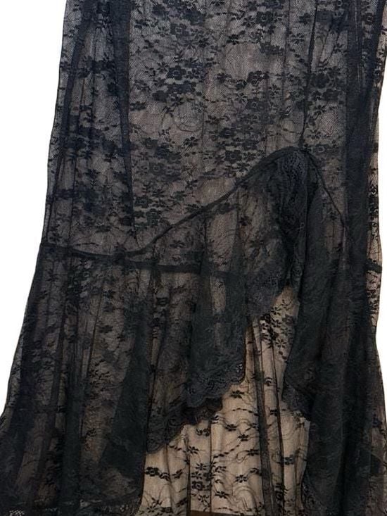 Witchy Romantic Black Lace Cutout Sheer Midi Dress 4