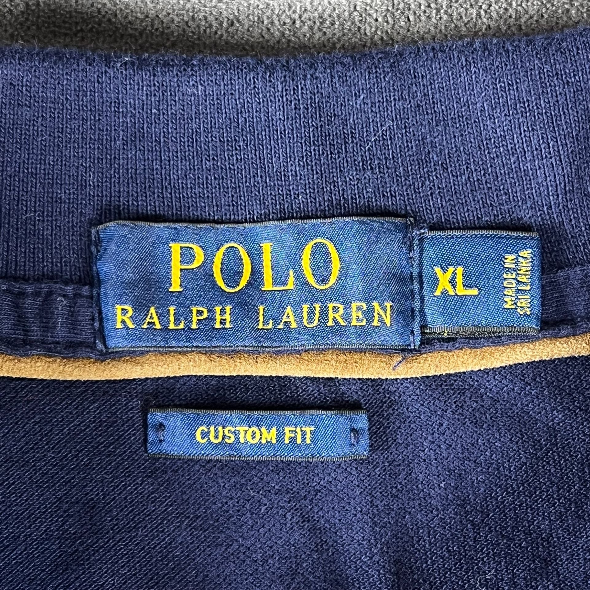 Polo Ralph Lauren Custom Fit Navy Blue Equestrian Big Pony Logo Polo Shirt Sz XL 5