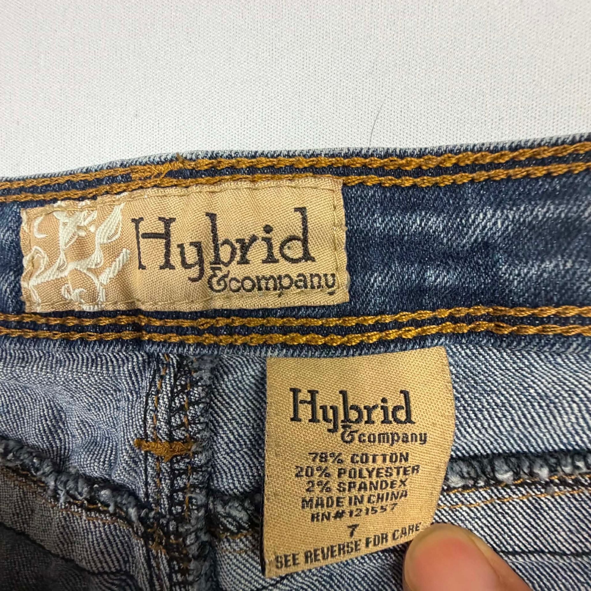 Hybrid & Company Jeans Size 7 Blue Denim Cropped Capris Q22881 3