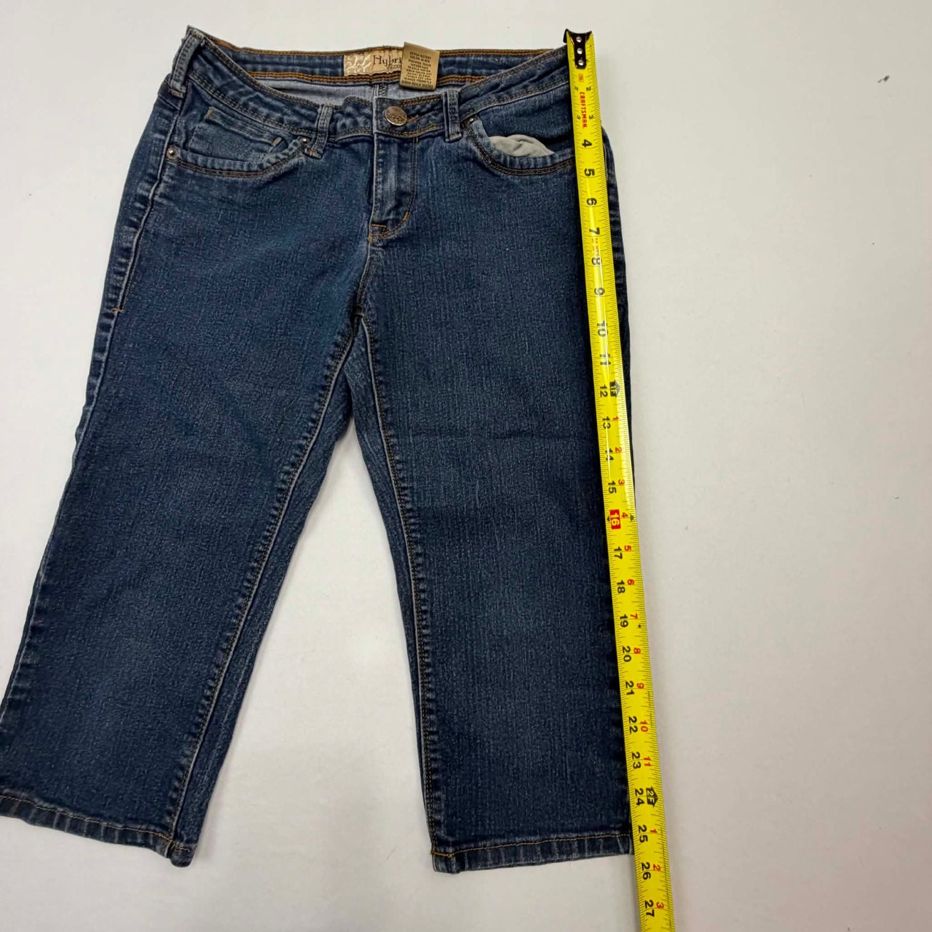 Hybrid & Company Jeans Size 7 Blue Denim Cropped Capris Q22881 5