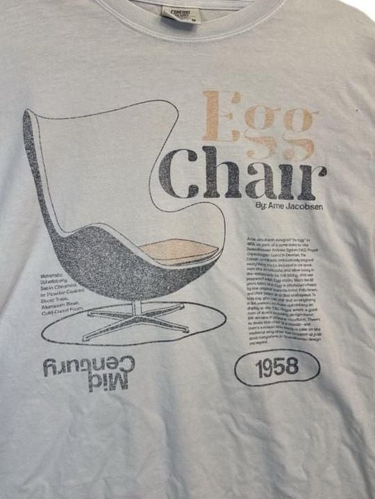 Vintage Graphic Egg Chair Men’s T-Shirt Arne Jacobsen 1958 4