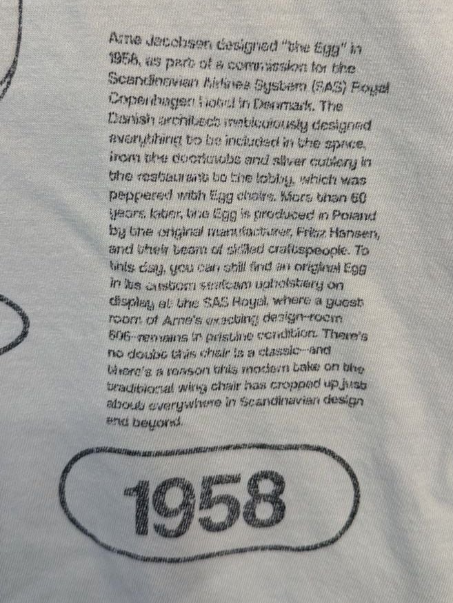 Vintage Graphic Egg Chair Men’s T-Shirt Arne Jacobsen 1958 5