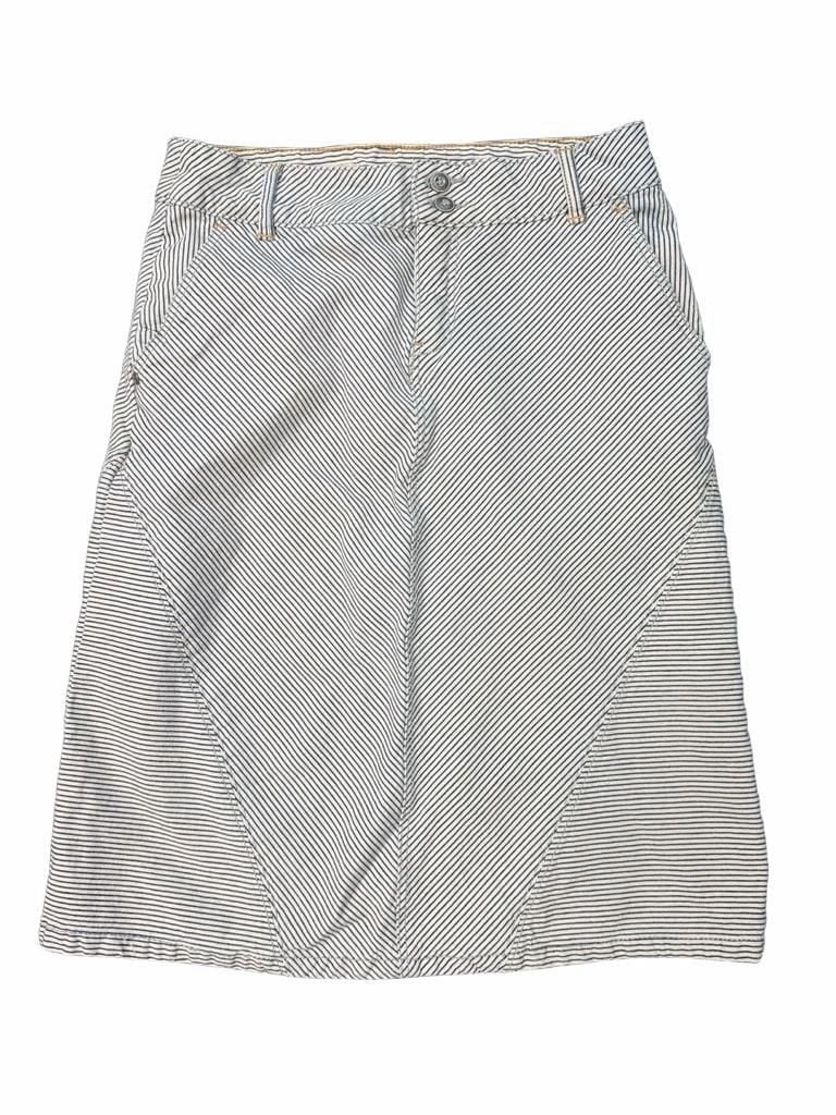 Preppy classic nautical Pilcro Anthropologie Skirt Striped Denim 2