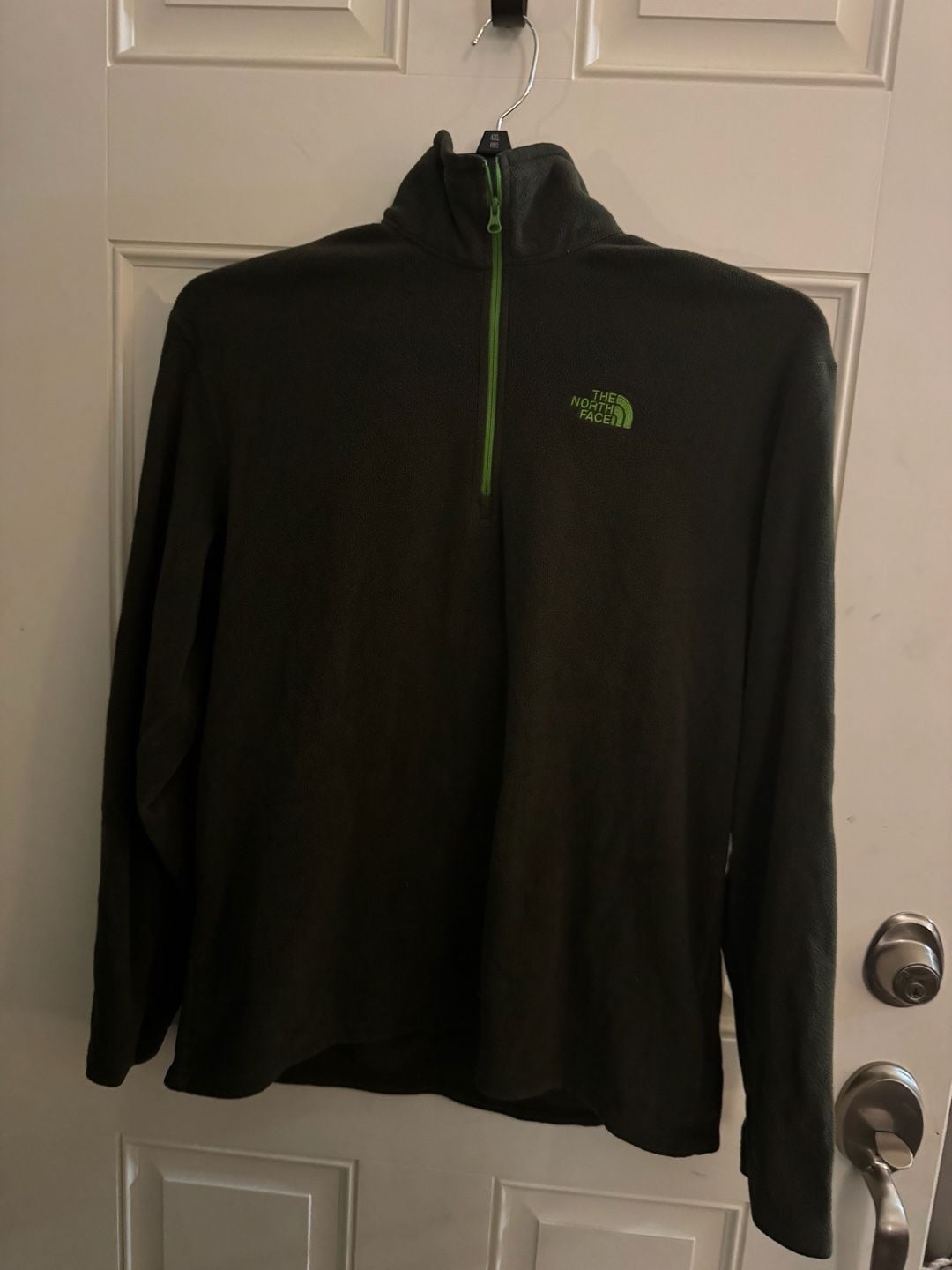The North Face Fleece Pullover Jacket Black Green XL 3