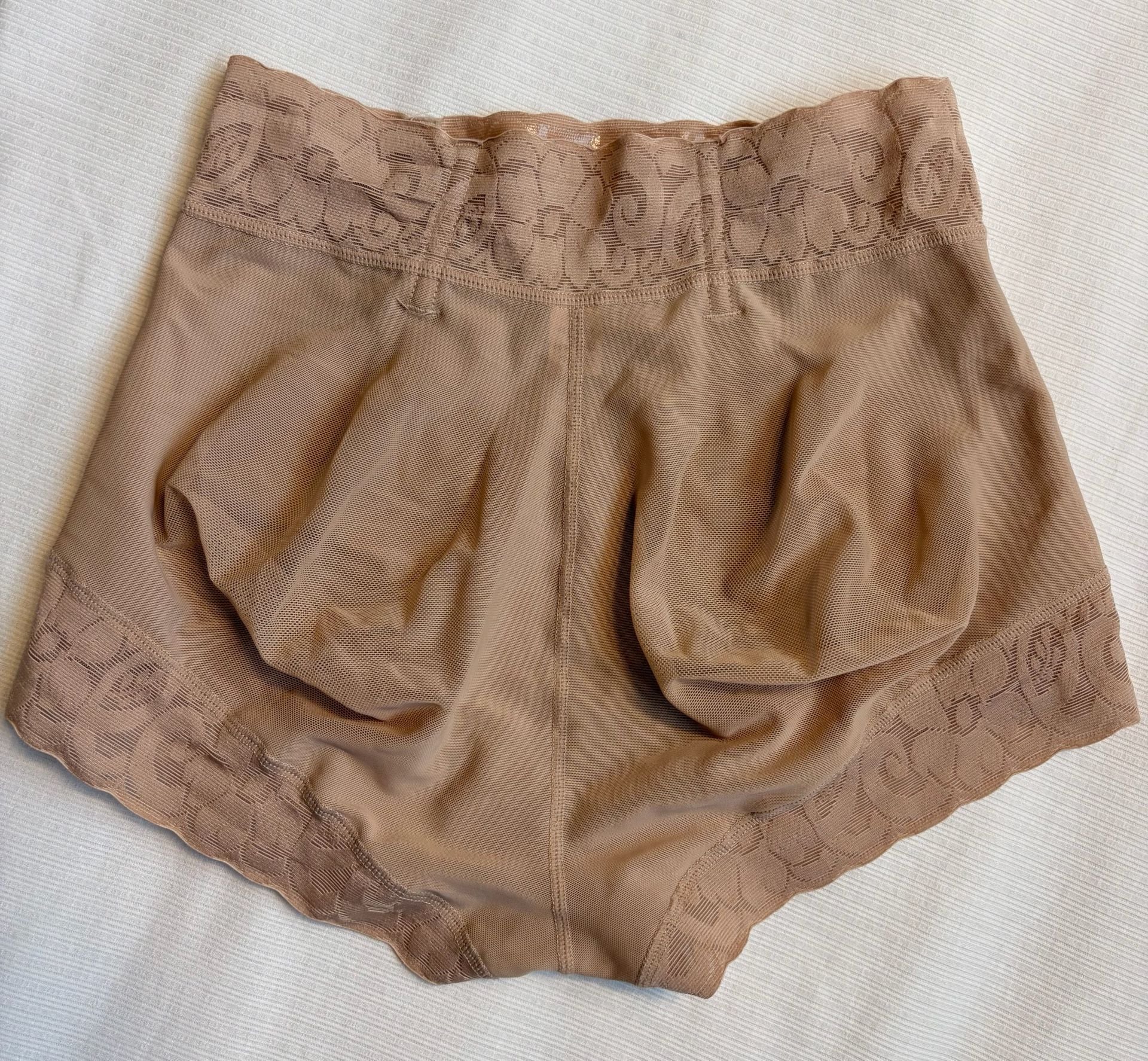 Shapewear High Waist Control Briefs Size S Nude Mesh 3