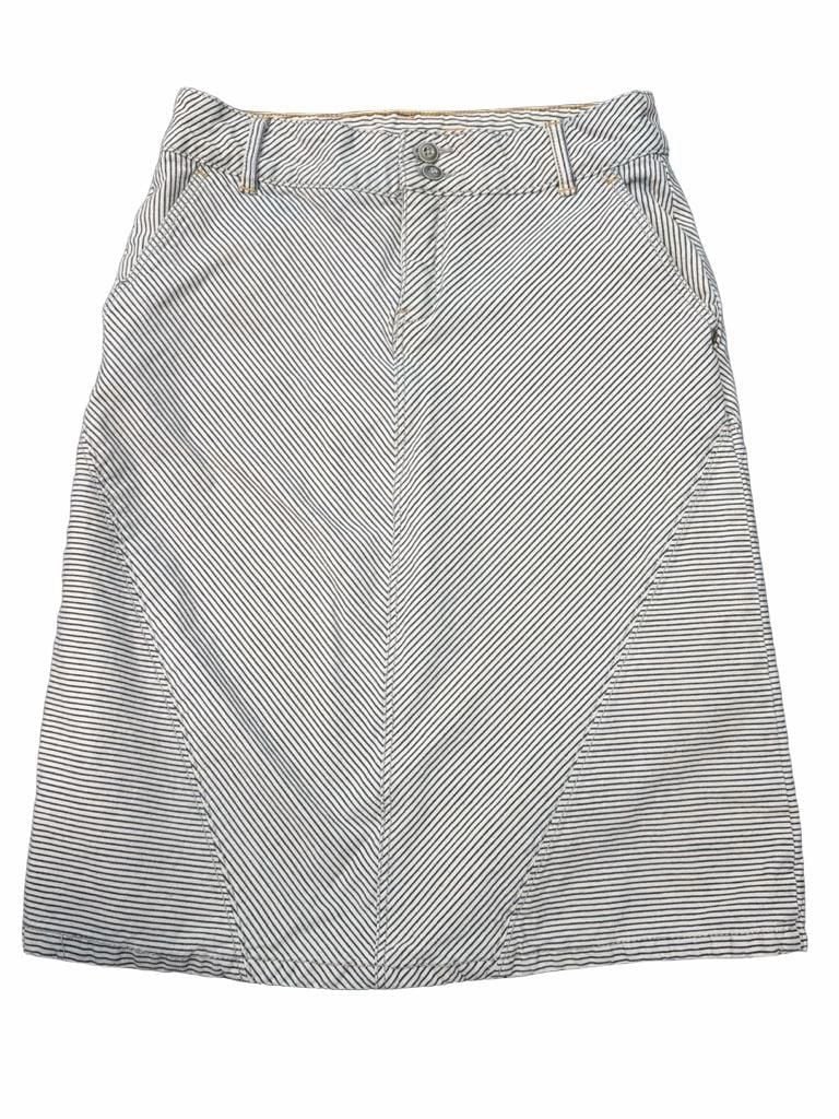 Preppy classic nautical Pilcro Anthropologie Skirt Striped Denim 7