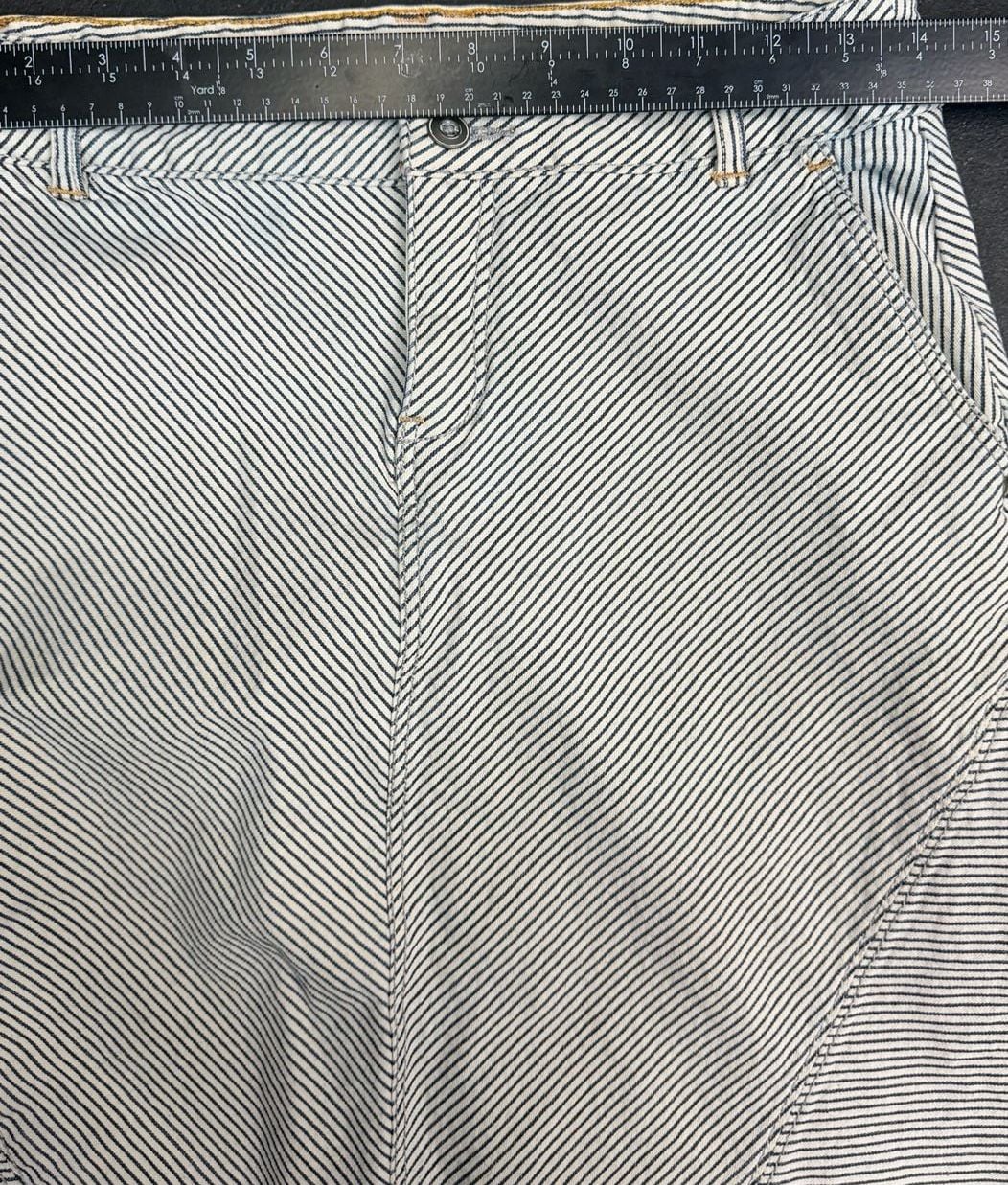 Preppy classic nautical Pilcro Anthropologie Skirt Striped Denim 6
