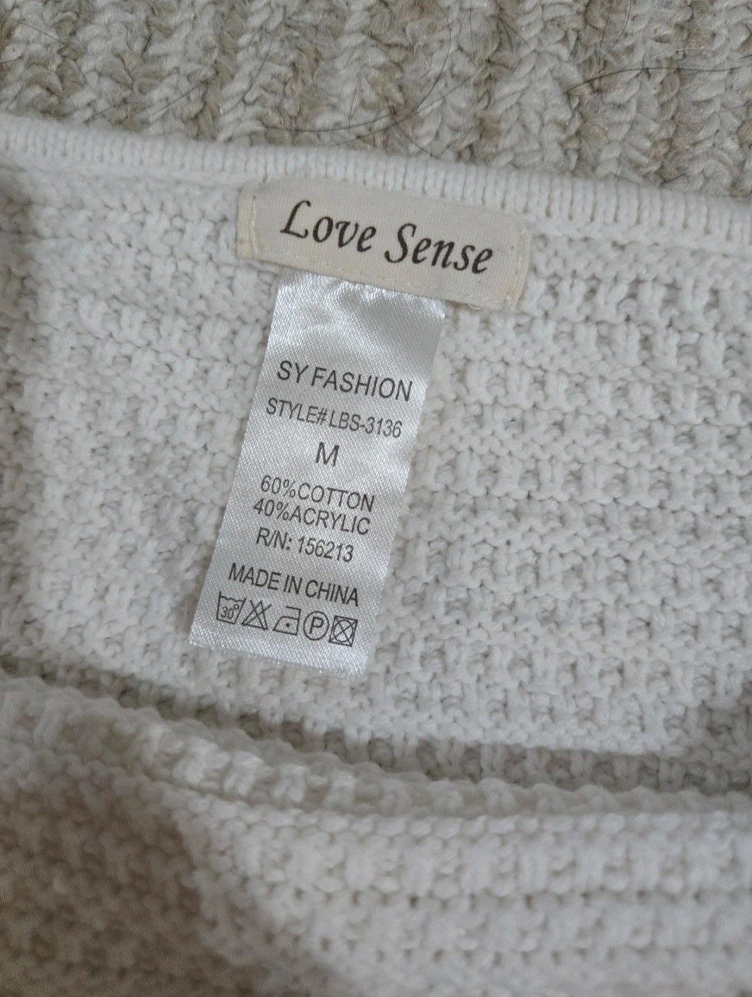 Love Sense Knit Tank Top & Bikini Set Size M White Cotton Blend 2