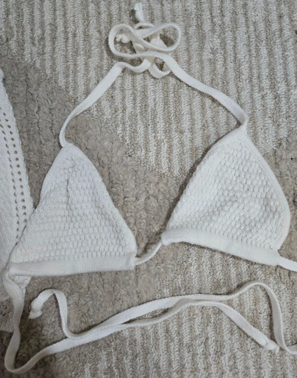 Love Sense Knit Tank Top & Bikini Set Size M White Cotton Blend 4