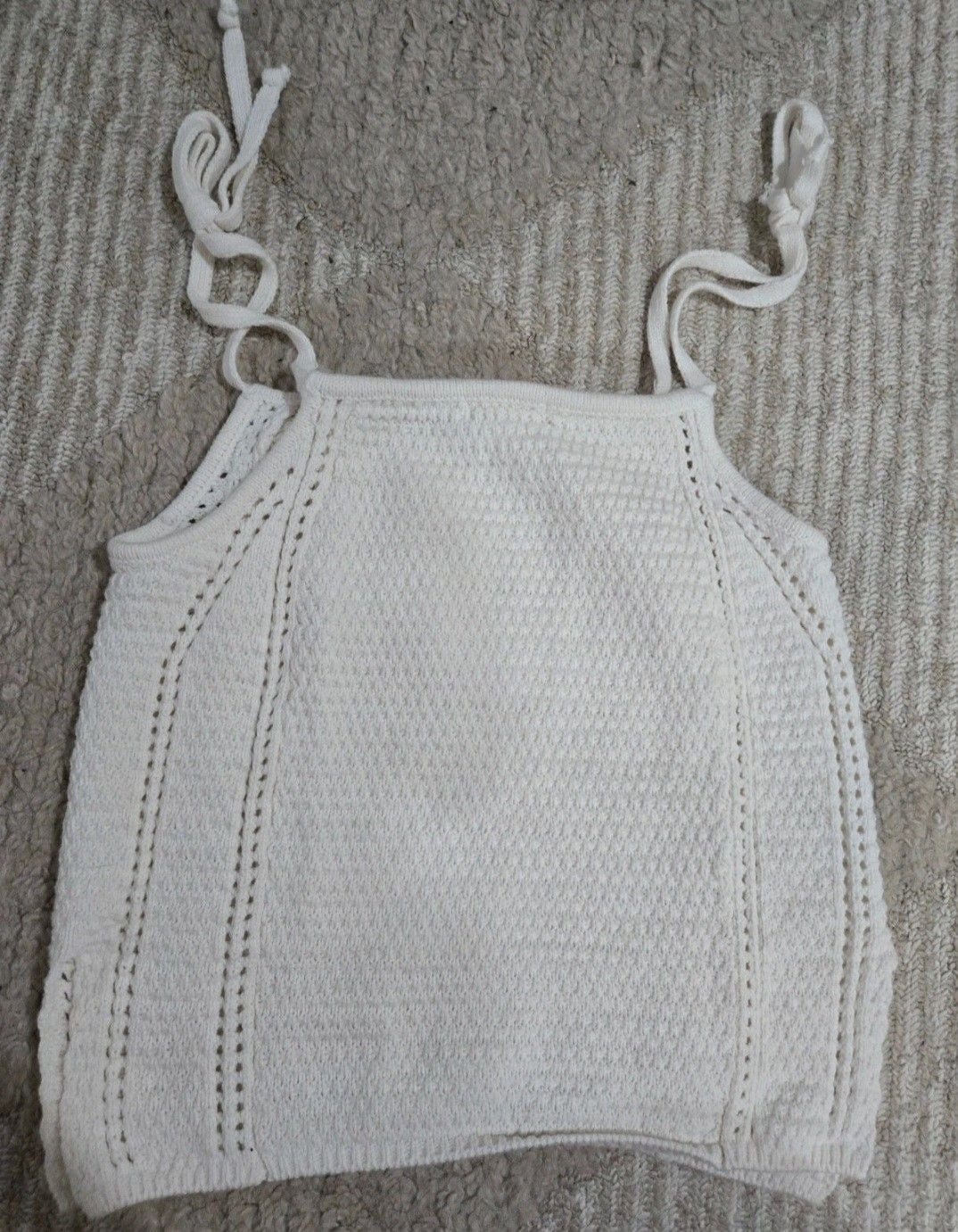 Love Sense Knit Tank Top & Bikini Set Size M White Cotton Blend 5