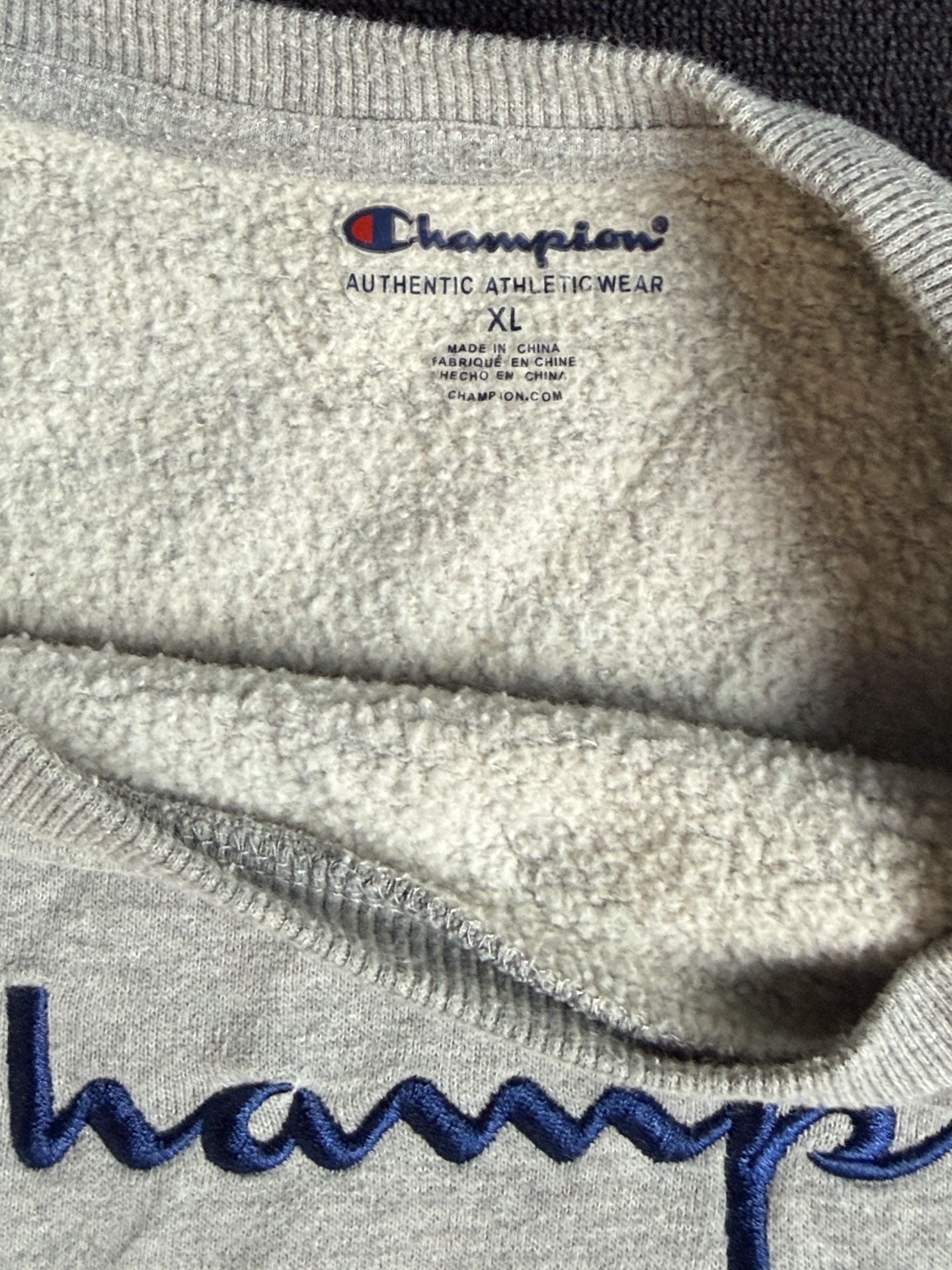 Kids Champion Crewneck Sweatshirt XL Gray Embroidered Logo Pullover 5