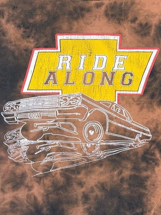 Grunge Tie-Dye Chevy Low Rider Ride Along Movie Promo T-Shirt 4