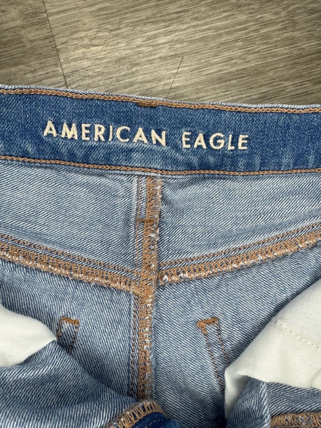 American Eagle Denim Shorts Size 8 Distressed Ripped 4