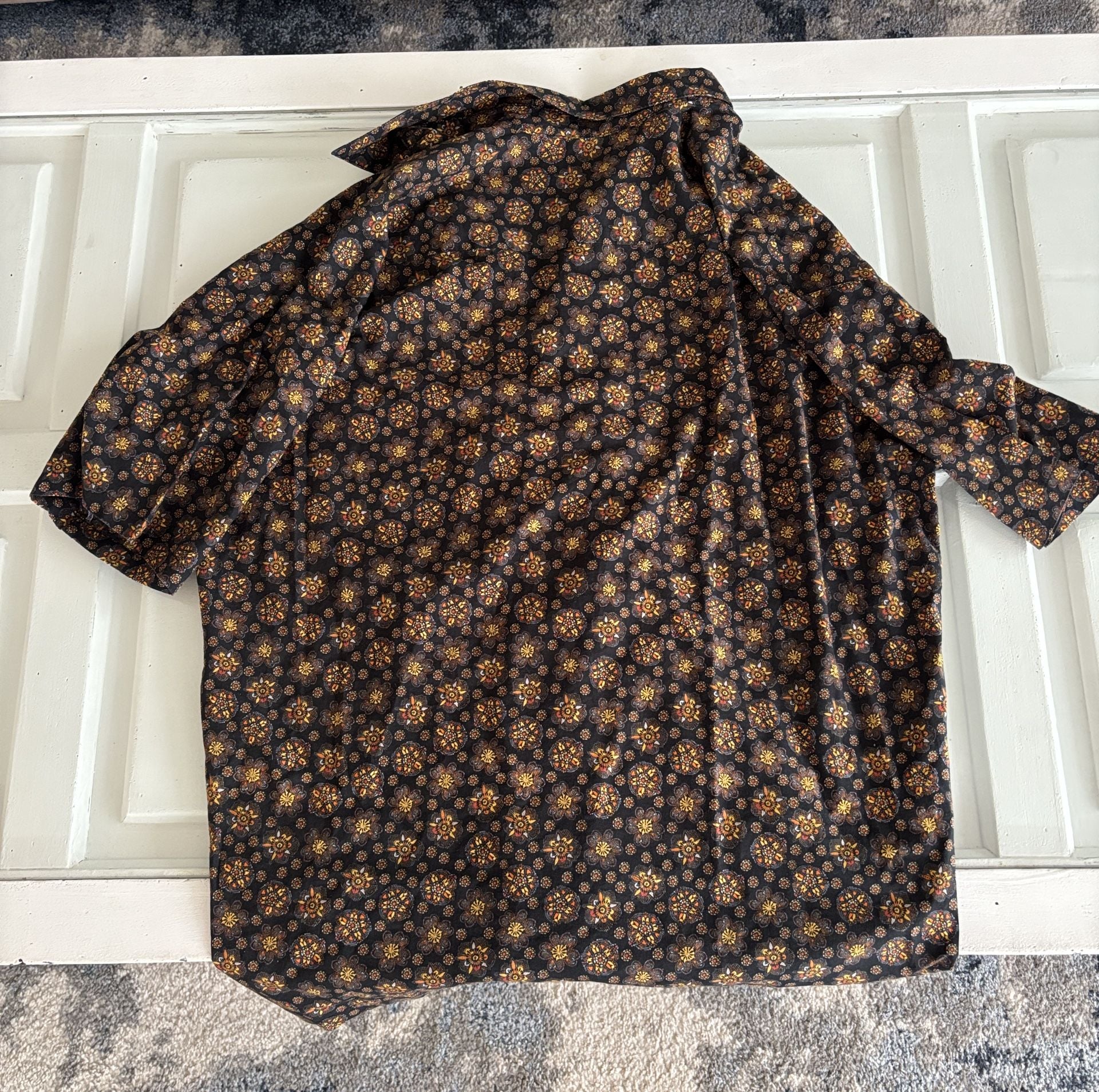 Tori Richard Hawaiian Shirt Size XL Black Floral Print Cotton Lawn Short Sleeve 4