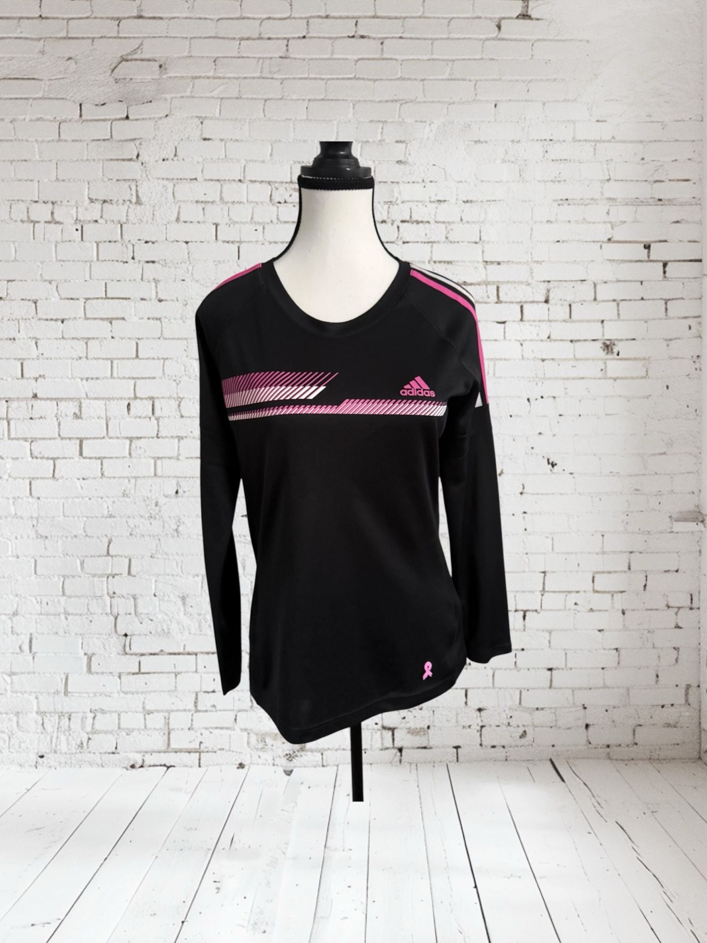 Adidas Climalite Breast Cancer Awareness Long Sleeve Shirt Size M 2