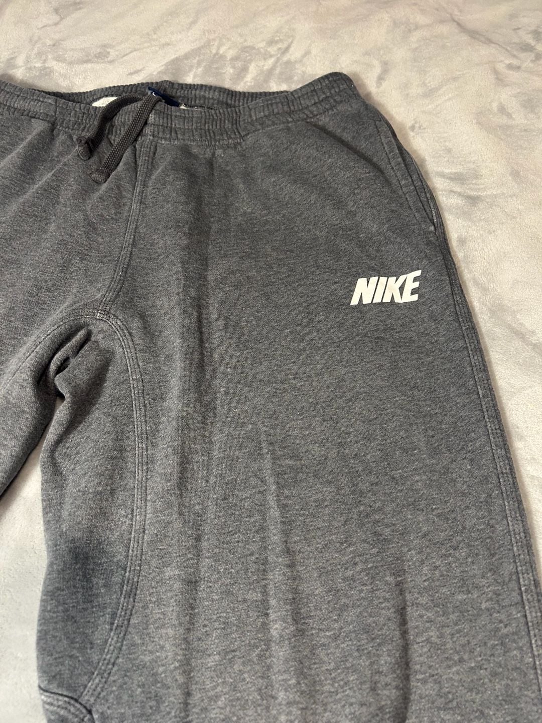 Nike Sweatpants Size L Dark Gray Logo Drawstring Fleece 3